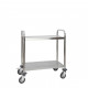 Stainless steel trolley with 2 trays - 710x410xH810 mm