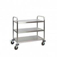 Stainless steel trolley with 3 trays - 850x540xH940 mm