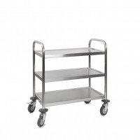 Stainless steel trolley with 3 trays - 710x410xH810 mm