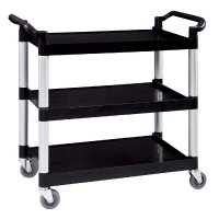 Versatile black cart with 3 shelves - 1020x500xH960 mm