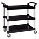 Chariot polyvalent noir 3 plateaux - 1020x500xH960 mm