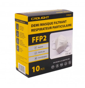 Box of 10 white FFP2 masks