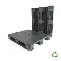 Full RBP heavy load logistics pallet in recycled PP - 3 skids - 1200X1000 mm
