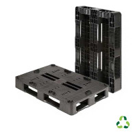 Palette semi-ajourée en PEHD recyclé - 1200x800 mm