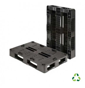 Palette semi-ajourée en PEHD recyclé - 1200x800 mm