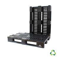 Palette ajourée charge moyenne 3 semelles - PP recyclé - 1200x800 mm