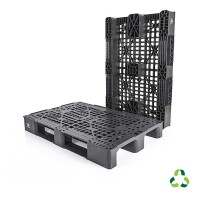 Open deck pallet medium load 2 runners - recycled PP - 1200x800 mm
