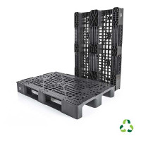 Open deck pallet medium load 3 runners - recycled PP - 1200x800 mm