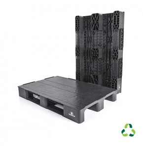 Medium full-load pallet with recycled PP safety edges
