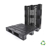 Open deck pallet medium load 2 runners - recycled PP - 1200x1000 mm