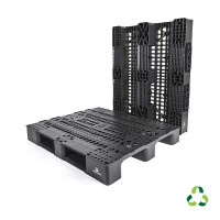 Medium pallet - 1200X1000 - 3 skids - perforated - recycled PP