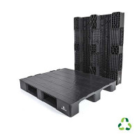 Medium full-load pallet 2 skids - recycled PP - 1200x1000 mm