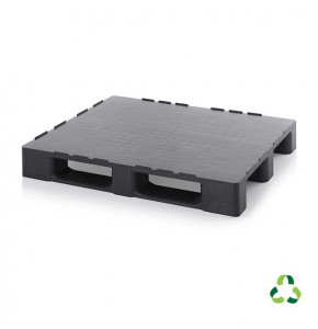 Palette noire en matière recyclée pour salle blanche avec bords de sécurité - R 1210 - 1200x1000 mm
