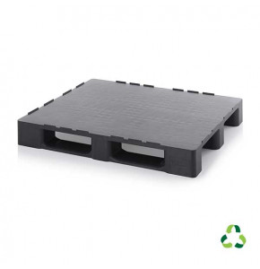 Palette noire en matière recyclée pour salle blanche avec bords de sécurité - RD 1210 - 1200x1000 mm