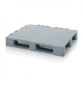 Grey pallet with closed lid and safety edge for cleanrooms - HD 1210 - 1200x1000 mm