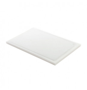 White HDPE GN board 53x32.5x2 cm with drip tray and juice pouch
