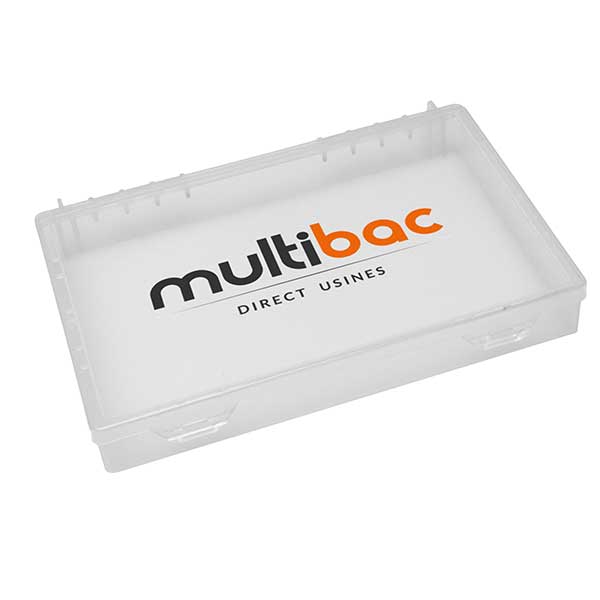 Boîte à compartiment Multicase avec logo MULTIBAC tampographiée